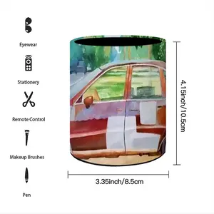 Car On Highway 319 Pen Holder (Round)