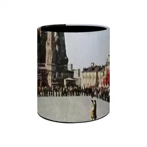 Lady In Red Square Pen Holder (Round)