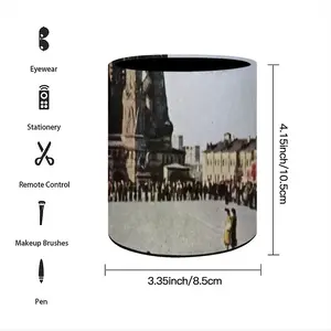 Lady In Red Square Pen Holder (Round)