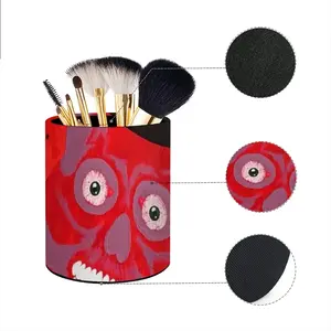 Buenos Dias Amigo - Red Skull Dead Halloween Mexico Muertos Calavera Catrina Pen Holder (Round)