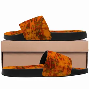 Men Orange Swirls Slip On Slippers