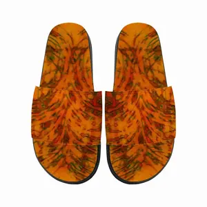 Men Orange Swirls Slip On Slippers