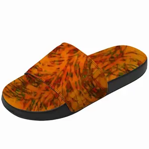 Men Orange Swirls Slip On Slippers