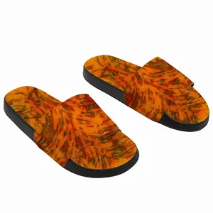 Men Orange Swirls Slip On Slippers