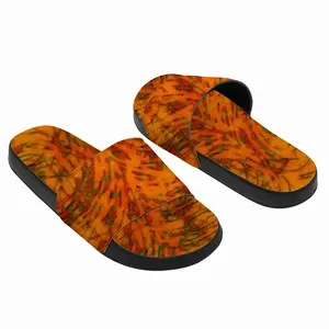 Men Orange Swirls Slip On Slippers