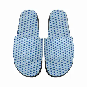 Men Light Blue-Dark Blue Slip On Slippers