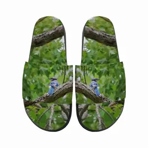 Men Blue Jay In A Tree - Classic Pose Slip On Slippers