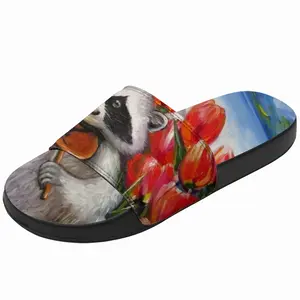 Men Raccoon Celebrating Spring Slip On Slippers