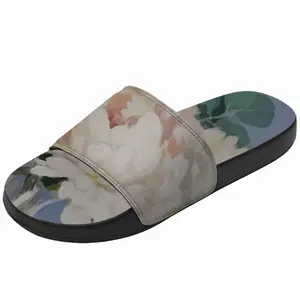 Men Peonies On Blue Slip On Slippers