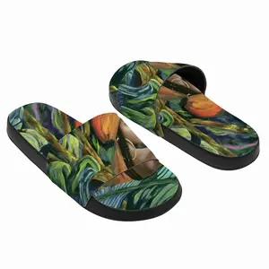 Men Tropical Lips Slip On Slippers