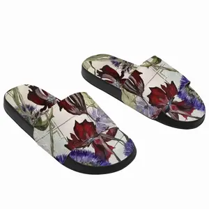 Men White Prints Slip On Slippers