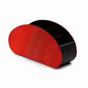 Red Horizon Office Storage Box (Leather)