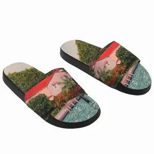 Men House With Red Roof Slip On Slippers