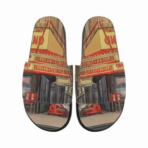 Men Peace Newsstand Brighton Beach New York City Slip On Slippers