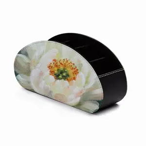 White Peony Office Storage Box (Leather)