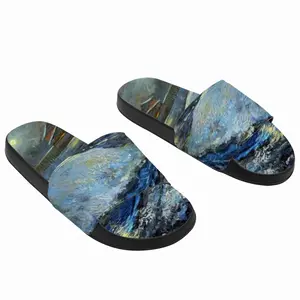 Men Night Winter Road Slip On Slippers