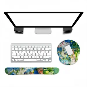 Boy With Bird Keyboard Mouse Pad (Wrist Rest)