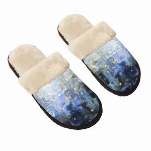 Men Blue Harmony Fuzzy Slippers