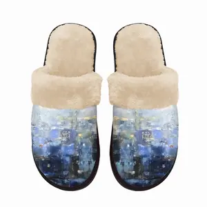 Men Blue Harmony Fuzzy Slippers