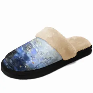 Men Blue Harmony Fuzzy Slippers