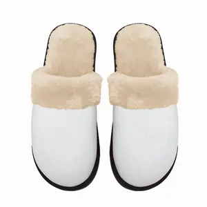 Men White Fuzzy Slippers