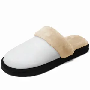 Men White Fuzzy Slippers