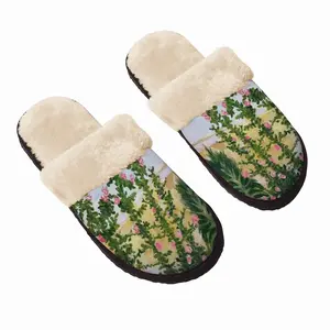 Men Roses Fuzzy Slippers