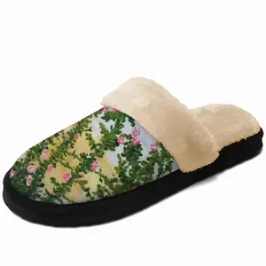 Men Roses Fuzzy Slippers