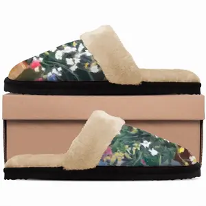 Men Flowers Fuzzy Slippers