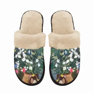 Men Flowers Fuzzy Slippers