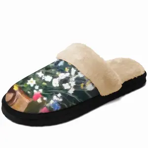 Men Flowers Fuzzy Slippers