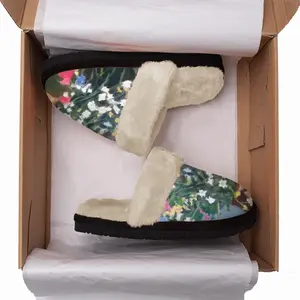 Men Flowers Fuzzy Slippers