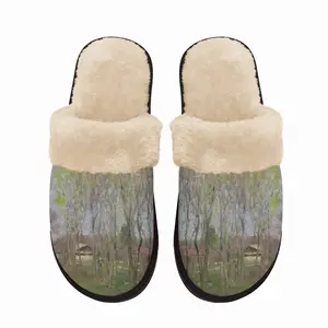 Men May Greens Fuzzy Slippers