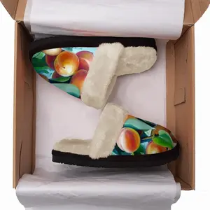 Men Apricot Branch Fuzzy Slippers