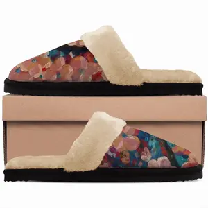 Men Apple Tree Blossom Fuzzy Slippers