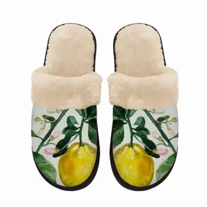 Men Lemon Branch Fuzzy Slippers