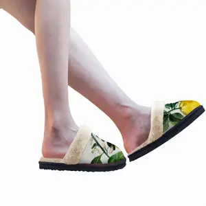 Men Lemon Branch Fuzzy Slippers