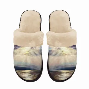 Men Sun Glitter Fuzzy Slippers