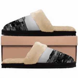 Men Black & White Westerdale Mill Fuzzy Slippers