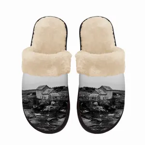 Men Black & White Westerdale Mill Fuzzy Slippers