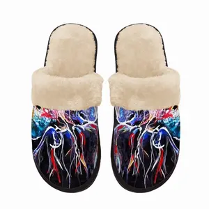 Men Volcanic Eruption Fuzzy Slippers