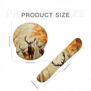 Deer Family In An Autumn Forest Keyboard Mouse Pad (Wrist Rest)