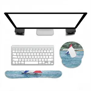 Sailboat At Holmes Keyboard Mouse Pad (Wrist Rest)