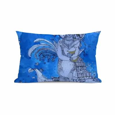 Drawing Ink - Blue Diva Polyester Pillow (Rectangle, Multi-Size)