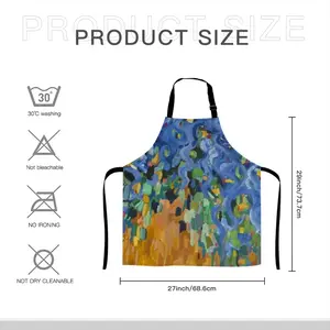 Blue Irises Apron (No Pocket)