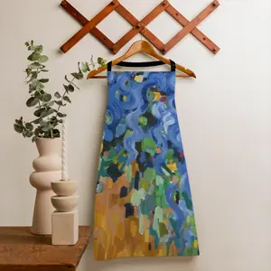 Blue Irises Apron (No Pocket)