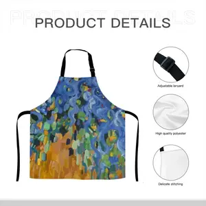 Blue Irises Apron (No Pocket)