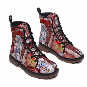 Men The Fruit- Drawing Ink Leather Work Boots