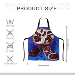 Pomegranates Part 1(Blue) Apron (No Pocket)