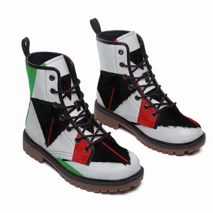 Men Pubic Flag Italy Leather Work Boots